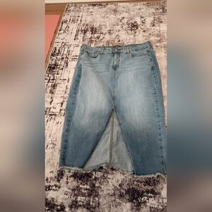 torrid Light Blue Straight-Leg Jeans Skirt with Front Slit